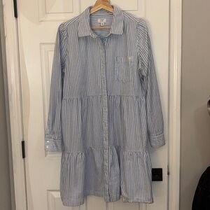 Crown & Ivy Blue and White Striped Dress- XL